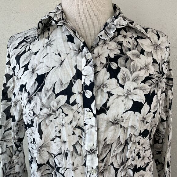 Jones New York Signature Floral Button Down Shirt Size M EUC - Picture 1 of 6